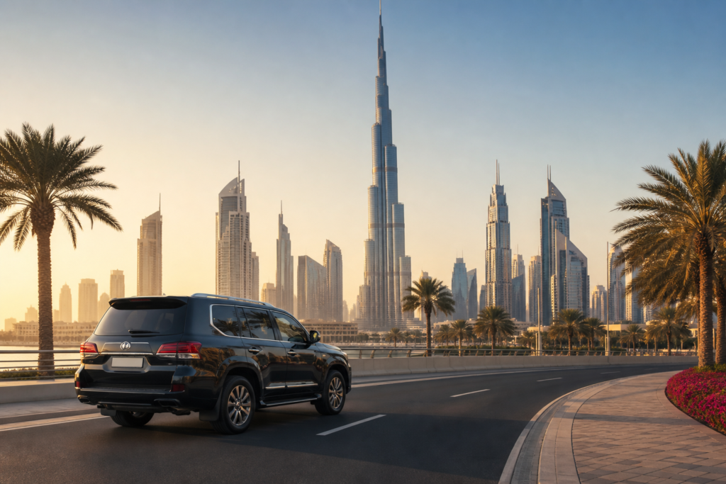 Dubai half-day city tour with skyline and luxury SUV